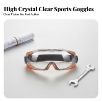 Anti-Fog Safety Goggles Crystal Clear Vision Shock Resistant Goggles Workplace Safeguarding Ocular Wear Full Sealant Design
