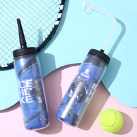 Ice Hockey Bottle Black Ribbed Cap Hockey Water Bottle Tall Narrow Shape Easy Drinking for Athletes