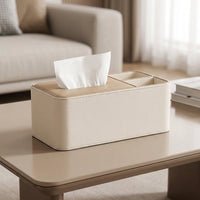 Tissue Paper Holder for Office Desk and Home Office, Leather Tissue Box with Stitched Edge, Facial Tissue Box Holder, Car Tissue Box Cover