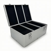 Aluminum CD Storage Box with Dividers Sturdy CD Organizer Box Portable Heavy-Duty for Collectors