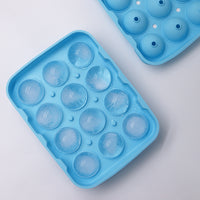 12-Hole Silicone Ice Ball Mold with Buckle Design for Easy Filling and Leak-Proof Use