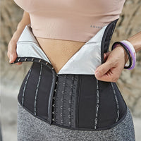 Sweat Waist Trainer Belt for Women, 13 Steel Boned Waist Cincher for Workout, Weight Loss, and Postpartum Recovery