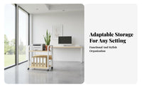 Mobile Printer Stand Lockable Casters Multi-Level Rolling Cart for Small Spaces