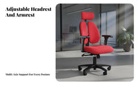 Lumbar Support High-Back Ergonomic Chair 360-Degree Swivel Ergonomic Mesh Chair with Headrest Quiet Rolling Casters Computer Seat Heavy-Duty Construction for Remote Workers, Students, Gamers, Bedroom, Study Room, Workstation, Gaming Setup