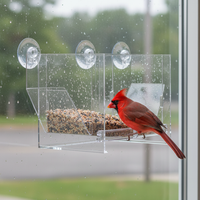 Window Bird Feeder Outdoor Transparent Birdhouse for Wild Birds