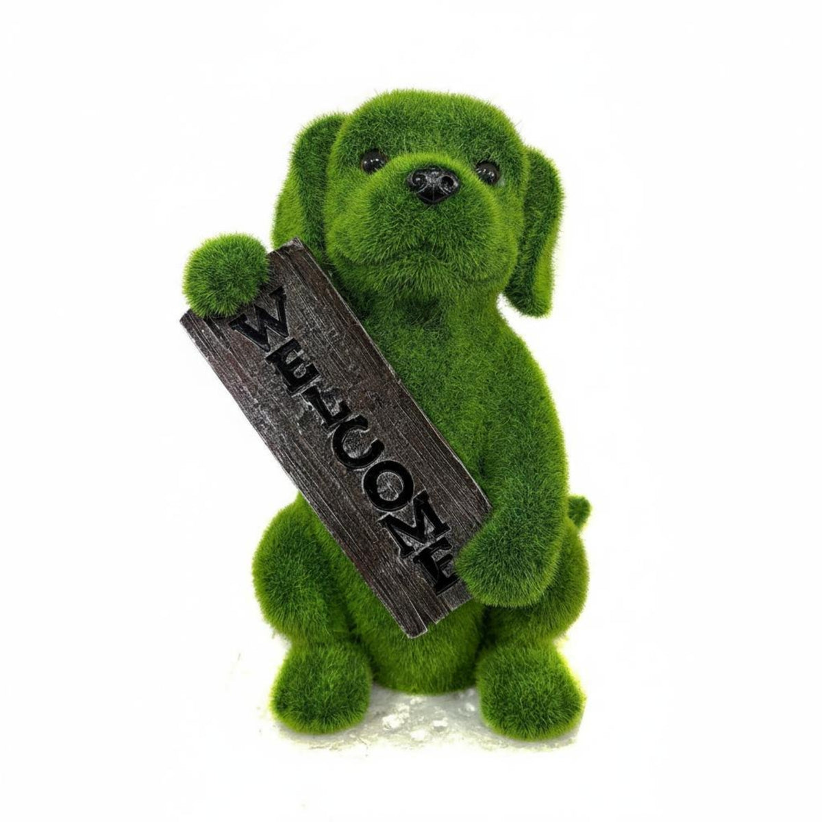 Cute Welcome Dog Statue Weather-Resistant Dog Statue Welcome Puppy Ornament for Yard, Garden, Front Porch