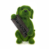 Cute Welcome Dog Statue Weather-Resistant Dog Statue Welcome Puppy Ornament for Yard, Garden, Front Porch