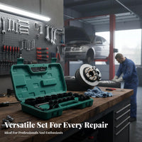 21 Pieces Chrome Vanadium Steel 21-Piece Socket Wrench Set Heavy-Duty Construction Tire Wrench Tool Set Mirror Finish for Mechanics, Garage