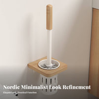 Wall Mounted Toilet Effortless Brush to Clean Toilet Brush and Holder Set Hygienic Cleaning Supplies for Restroom, Hotel