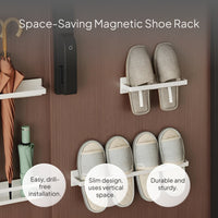 Shoe Rack Space-Saving Behind Door Shoe Organizer Drill Installation Wall Mounted Slipper Holder for Entryway, Small Areas, Dorm Room