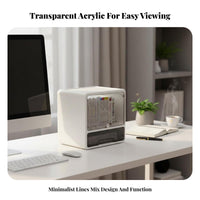 Stackable Drawer Unit Transparent Drawers Desktop Organizer Dust-Proof Lid