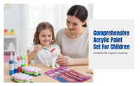 Acrylic Paint Set for Plaster Doll, Kids DIY Art Painting Handcraft, Drawing Kit with Brushes & Palette