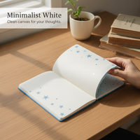 A6 Hardcover Blank Page Notebook with Star Pattern for Students