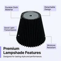 Living Room Lamp Shade with Soft Textile for Diffused Bedroom Lighting, Colorful Table and Floor Lampshade for Small Desk Cloth