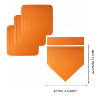 5 Pieces Rubber Home Plate Set Waterproof Baseball Base Set Portable Field Marker for Kids, Gym