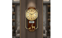 Vertical Wall Clock with Calendar Easy to Read Decorative Wall Clock Elegant Sleek for Entryway