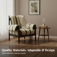 Durable Wood Frame Highrear Armchair with Woven Seat Retro & design Upholstered Armchair mid-1900sera Modern Design Single Sofa Designer Inspired for Readers, Apartment Dwellers, Homeowners, Living Room, Balcony, studying corner, Home Office
