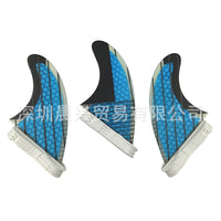 Surfboard Fin M Size with Double Tabs, Fiberglass and Honeycomb, UPSURF