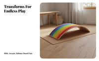 Nordic Design Wooden Balance Board Long-Lasting Wood Construction Kids Balancing Board Unrestricted-Ended Play Child-Centered Rocker Toy Improves Core Strength for Toddlers, Adults, Indoor, Playroom, Home Gym
