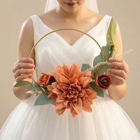 Artificial Flower Hoop Wreath Round Floral Hoop Wreath Lifelike for Home Decor
