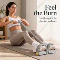 Pedal Resistance Band Chest Expander Sit-up Aid with Foam Handles for Home Gym Fitness