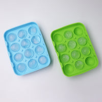 Silicone 12-Hole Round Ice Ball Maker Mold for Whiskey Cocktails