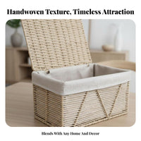 Woven storage container with Lid particleprotective Lidded Woven storage container Handmade for Home, Families