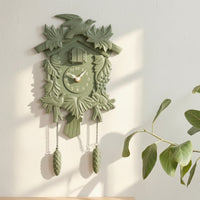 Cuckoos Clock Weight with Conifer Cone-Shaped Shape Decorative Cuckoos Clock with Weights Antique-Style for Living Room, Bedroom, Hallway
