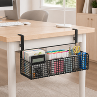 Under Desk Cable Management Tray, Large Adjustable Carbon Steel Wire Management, Clamp Mount for Home Office Standing Desk, 13.6kg Capacity