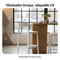 Space-Saving Stackable High Stool Minimalist Design Counter Chair With Footrest Kitchen Seating Easy to Clean for Homeowners, Business Owners, Adults, Cafe, Hotel, Restaurant, Dining Room