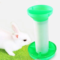 Translucent Rabbit Feeder with Tray Plastic Gravity Rabbit Feeder Transparent for Rabbits