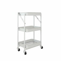 With Wheels 3-Tier Rolling Shelf Multi-Purpose Plant Stand 360° Swivel Casters Mobile Storage Solution Easy Assembly for Apartment Dwellers, Business Owners, Balcony, Indoors, Garden, Living Room