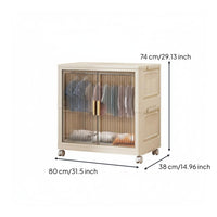 Easy Assembly Foldable Storage Cabinet Large Capacity Folding Storage Cabinet with Doors Portable Collapsible Closet with Doors Formaldehyde-Safe for Children, Students, Bedroom, Dorm Room, Bathroom