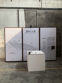 Museum Heritage Display Stand Foldable Wood Grain Exhibition Rack for Cultural Promotion