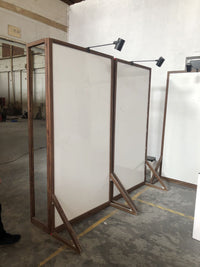 Museum Heritage Display Stand Foldable Wood Grain Exhibition Rack for Cultural Promotion