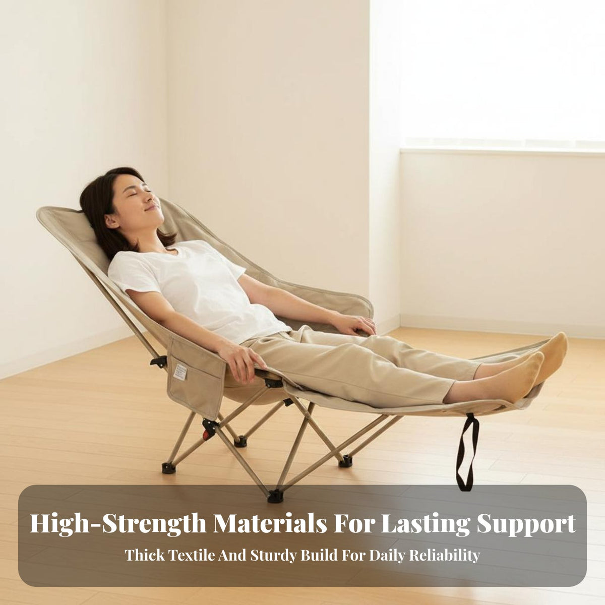 Folding Design Foldable Lazy Sofa Chair Long-Lasting Steel Frame Portable Outdoor Recliner Lounger Lockable Reclining System Outdoor Recliner Ergonomic for Office Workers, Homeowners, Beach, Backyard, Poolside, Garden