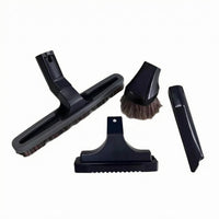 4 Pieces Black Plastic Vacuum Brush Attachment Kit Wide Bristle Edge Vacuum Nozzle Kit Round Bristles Floor Brush Attachment Slim for Textile Surfaces, Narrow Gaps, Corner Cleaning