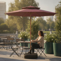 Patio Umbrella with Water-Resistant Base-Resistant Outdoor Umbrella with Base Freestanding Parasol for Backyard, Poolside, Market Stall