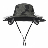 Adjustable Size Solar Powered Fan Hat Lightweight Solar Fan Hat Breathable Mesh Windproof Chin Strap for Fishers, Hikers, Gardeners, Fishing, Hiking, Camping, Gardening