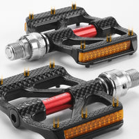 Three-Bearing Folding Bike Pedals with Reflectors Anti-Slip Pedals with Reflectors Aluminum Alloy Folding Cycle Pedal Portable for Commuters, Cyclists, Night Riding