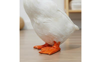 Authentic Feathers Realistic Goose Figurine Handmade Feathered Goose Model House Decoration for Photographers