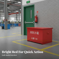 Firefighting Sand Box Cold-Rolled Steel Construction Emergency Sand Container Sturdy Red Metal Fire Box for Officers, Gas Stations, Warehouses