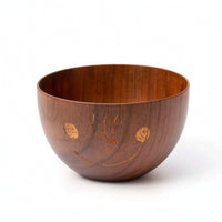 Wooden Bowl with Pedestal Natural Wood Grain Bowl with Pedestal Tableware Polished Food-Safe for Everyday Dining