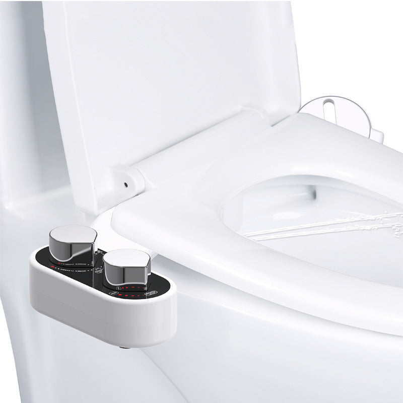 Non-Electric Bidet Toilet Seat Attachment with Dual Nozzles for Feminine Wash and Temperature Control