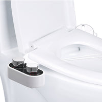 Non-Electric Bidet Toilet Seat Attachment with Dual Nozzles for Feminine Wash and Temperature Control