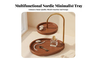 Bamboo Display Rack Retro Design Entryway Key Tray Decorative Entryway Key Holder for Homeowners, Adults, Bedroom, Nightstand, Dresser