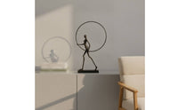 Metal Figurine with Marble Base Sculptural Sculpture with Marble Base Elegant Decorative Object for Living Room