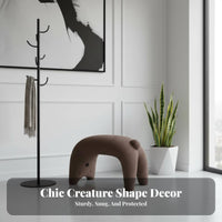 Feline-Shaped Bench Cartoon Creature Design Small Stool Creative and Playful Soft Upholstered Seat for Children, Adults, Hallway