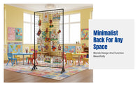 Foldable Mesh Display Stand, Metal Frame, Movable Rack for Art, Calligraphy, Kindergarten, Photography, Outdoor