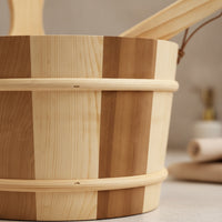 Sauna Bucket and Ladle Set Wood Sauna Bucket with Ladle Traditional for Spa Owners, Steam Room